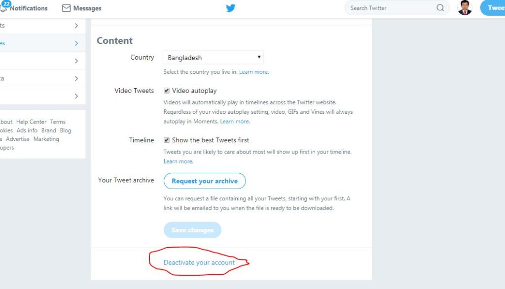 twitter deactivate