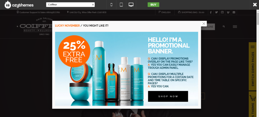 best salon product sell theme