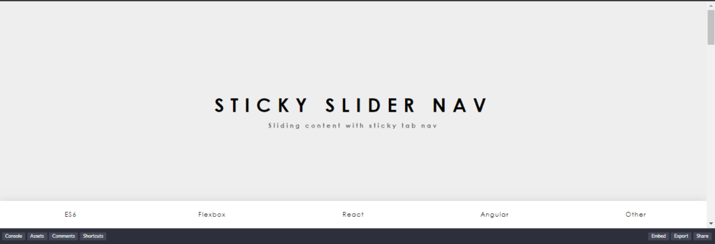 Sticky Slider Navigation