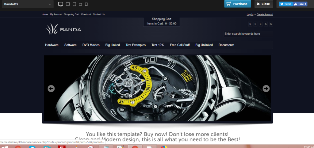 OsCommerce watch theme