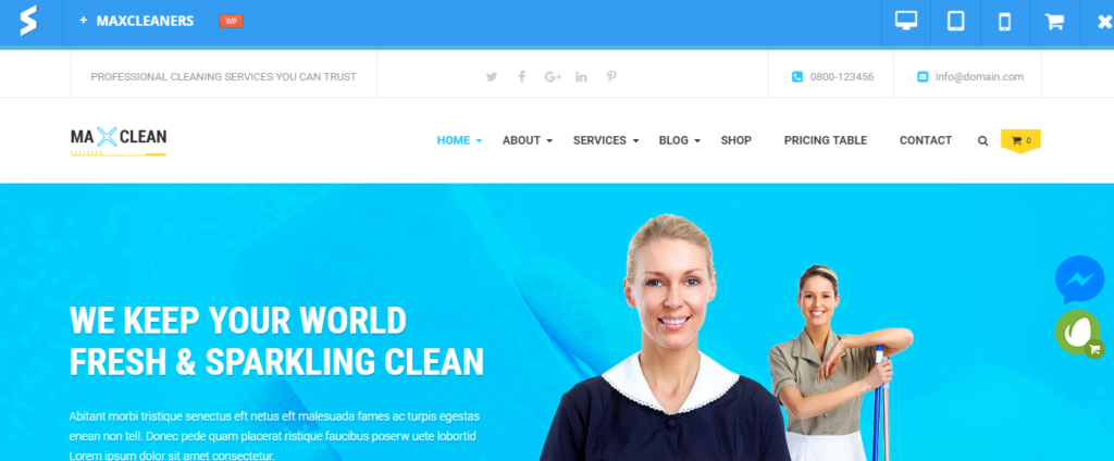 Cleaning company wordpress theme for service business - Blog world