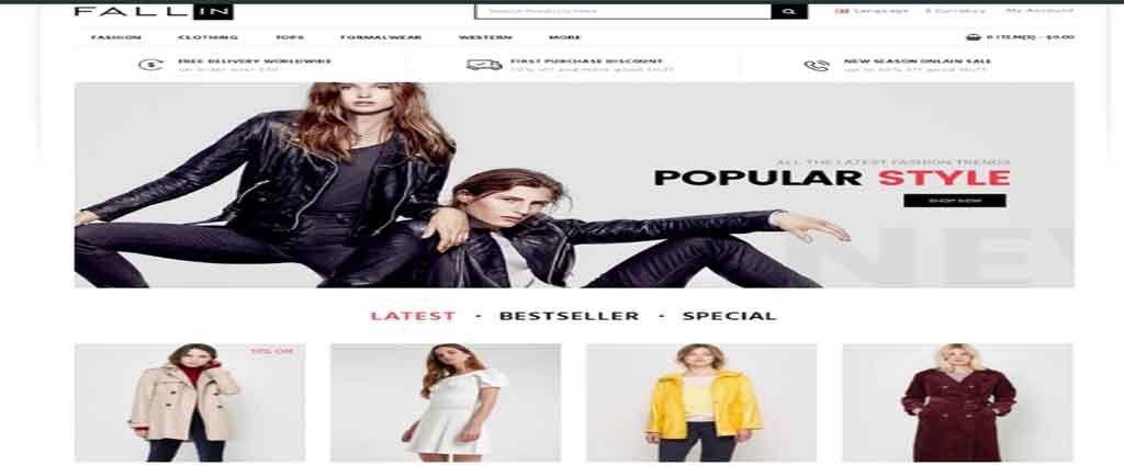 cloth  and dress  store template oprncart