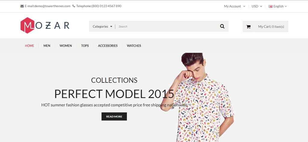 responsive opencart clothing theme