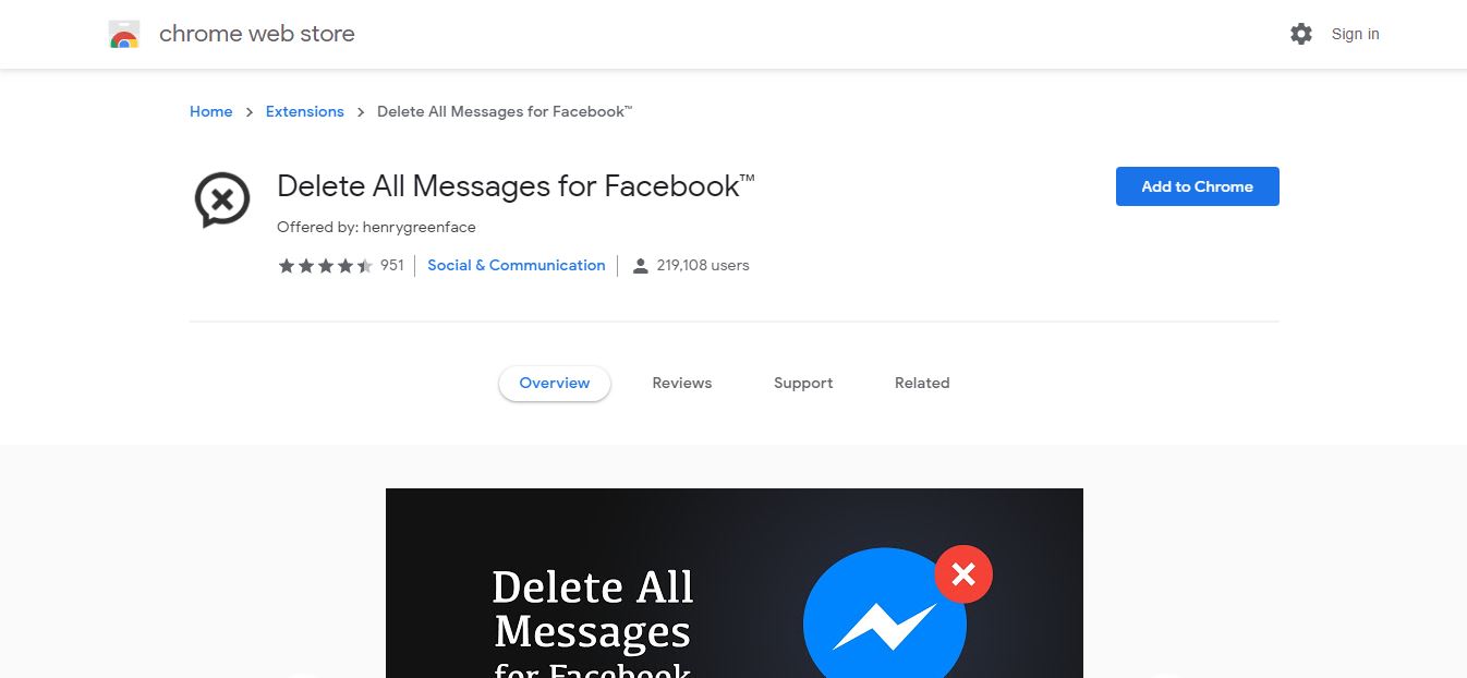 Delete All Messages for Facebook