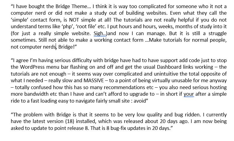 Bridge Theme comment