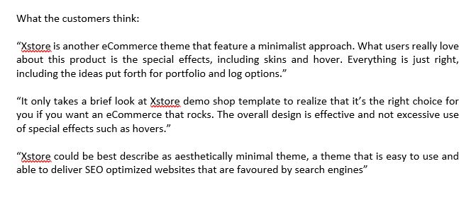 Xstore theme customer review